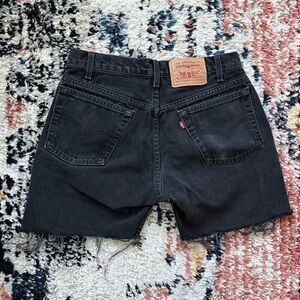 Vintage Levi's Washed Black Denim Cut Off Shorts